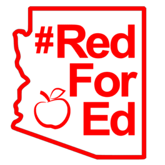 The Red for Ed Logo open enrollment